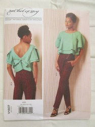 1507 VOGUE RACHEL COMEY LAYER BACK-TIE TOP , OVERLAY, TAPER PANTS PATTERN 4-12 or 12-20 choice 